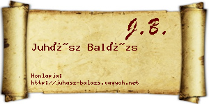 Juhász Balázs névjegykártya